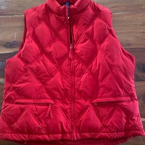 GAP Vintage full zip‎ Y2K Red quilted down Vest women’s XL